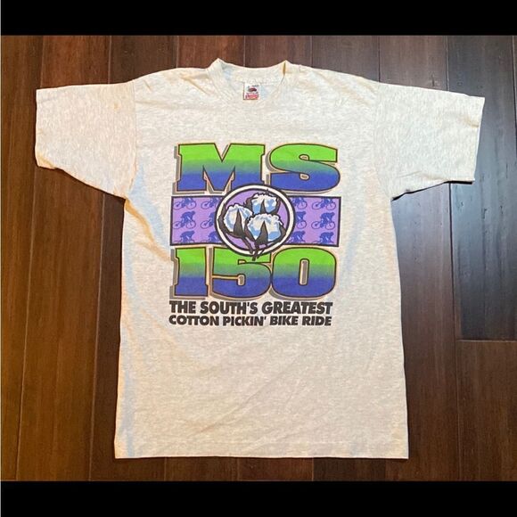 Vintage Mississippi Cotton Picking Bike Ride T-Shirt - Picture 1 of 7